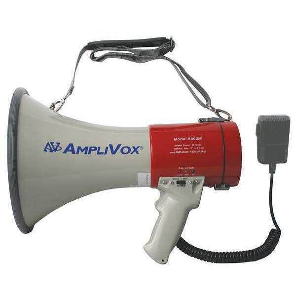 Megaphone,1 mi.,14-1/2in. L,25W AMPLIVOX SOUND SYSTEMS S602MR