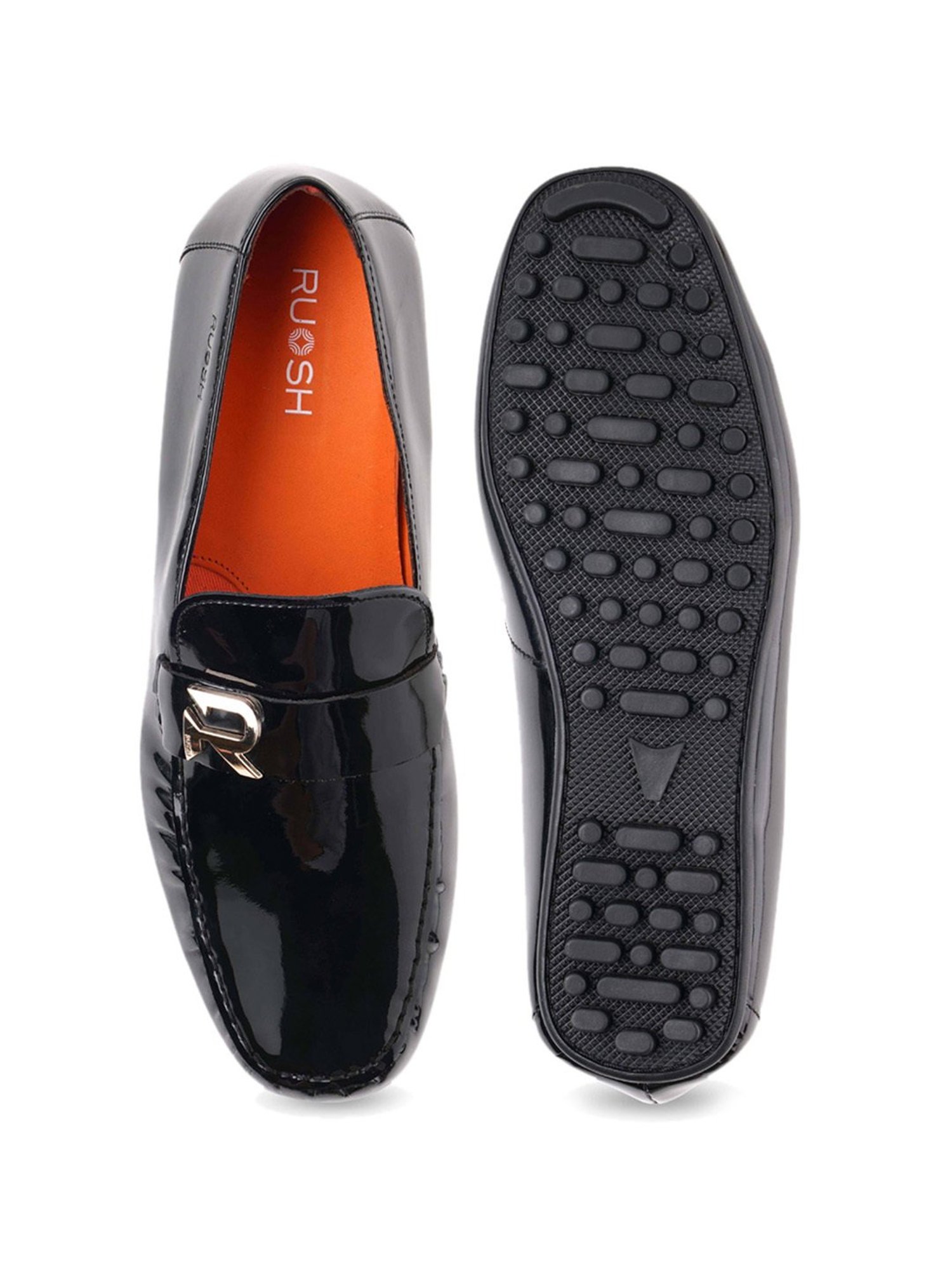 Ruosh Men's Black Casual Loafers