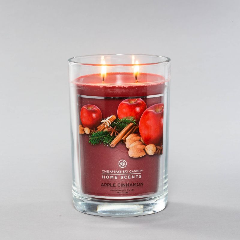 19oz Glass Jar 2-Wick Candle Apple Cinnamon - Home Scents By Chesapeake Bay Candle