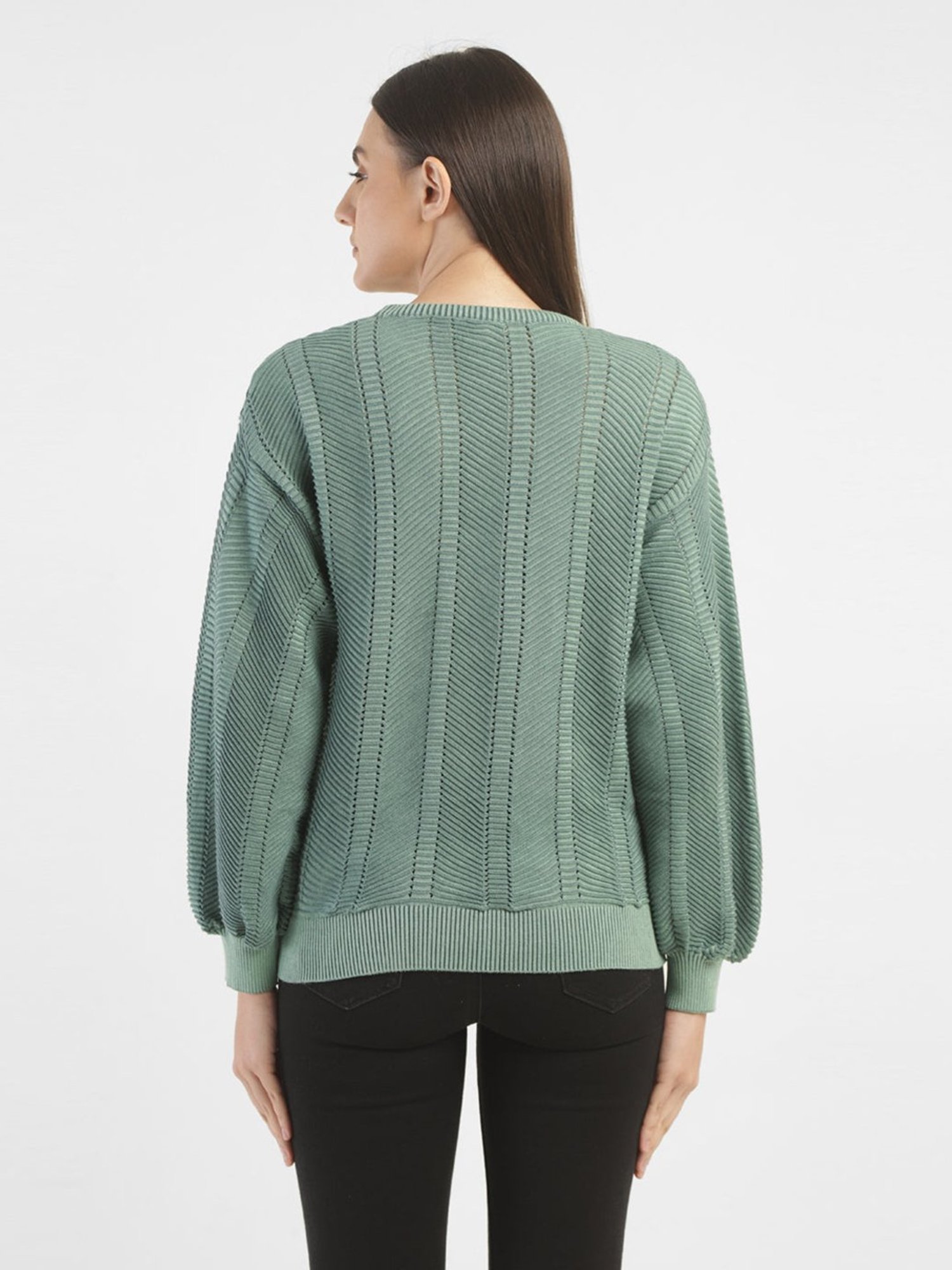 Levi's Sea Green Self Design Sweater