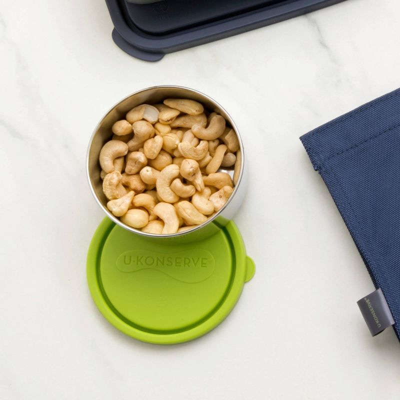 U-Konserve Stainless Steel Food-Storage Container Round 9oz - Lime Plastic Lid