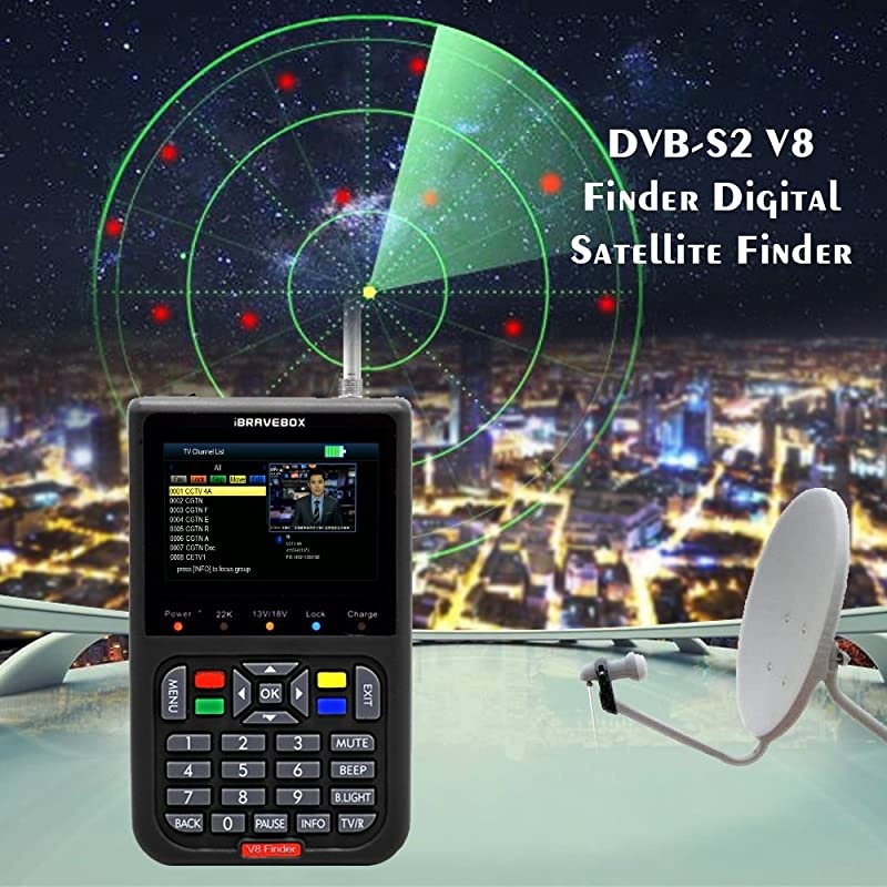 Satellite Detector,  DVB-S2 V8 Finder Digital Satellite Finder with 3.5 inch LCD Digital Display