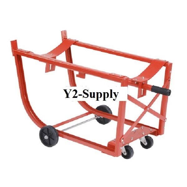 NEW! Easy-Steer Drum Cradle with 5" & 3" dia. Polyolefin Wheels for 55 Gallon!!