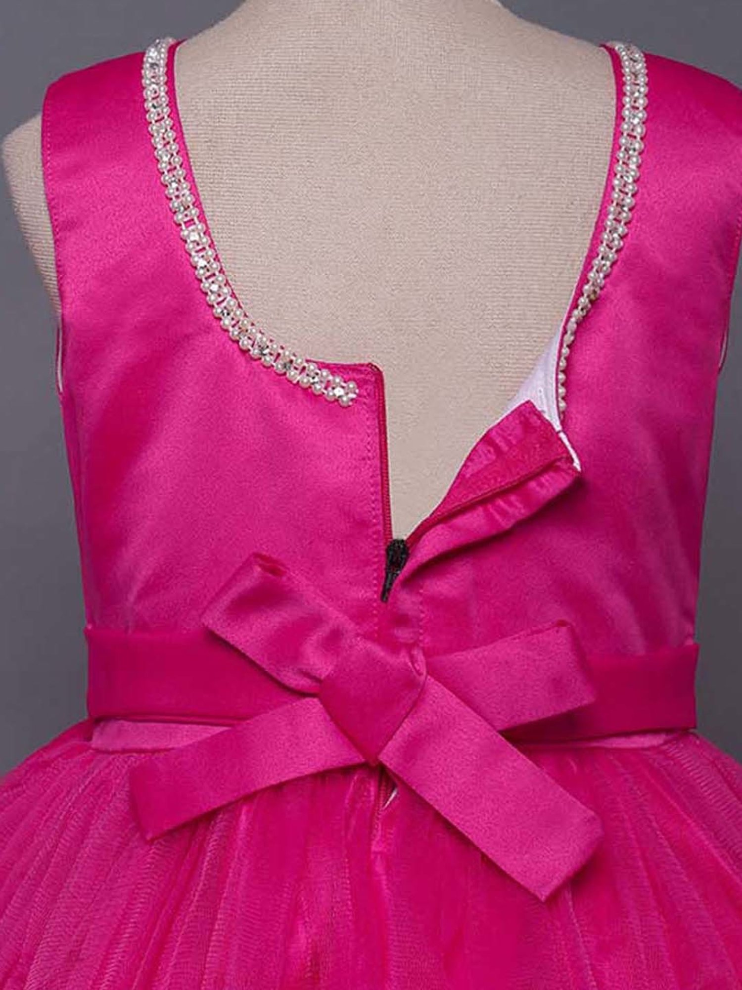 The Magic Wand Kids Fuchsia Embellished Dress