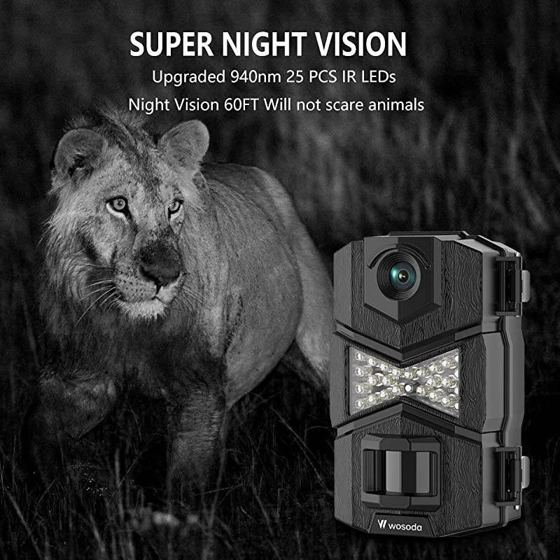 Trail Camera Waterproof 16MP 1080P Hunting Game Camera Wildlife Camera with IR LEDs Night Vision for Home Security Wildlife Monitoring Hunting