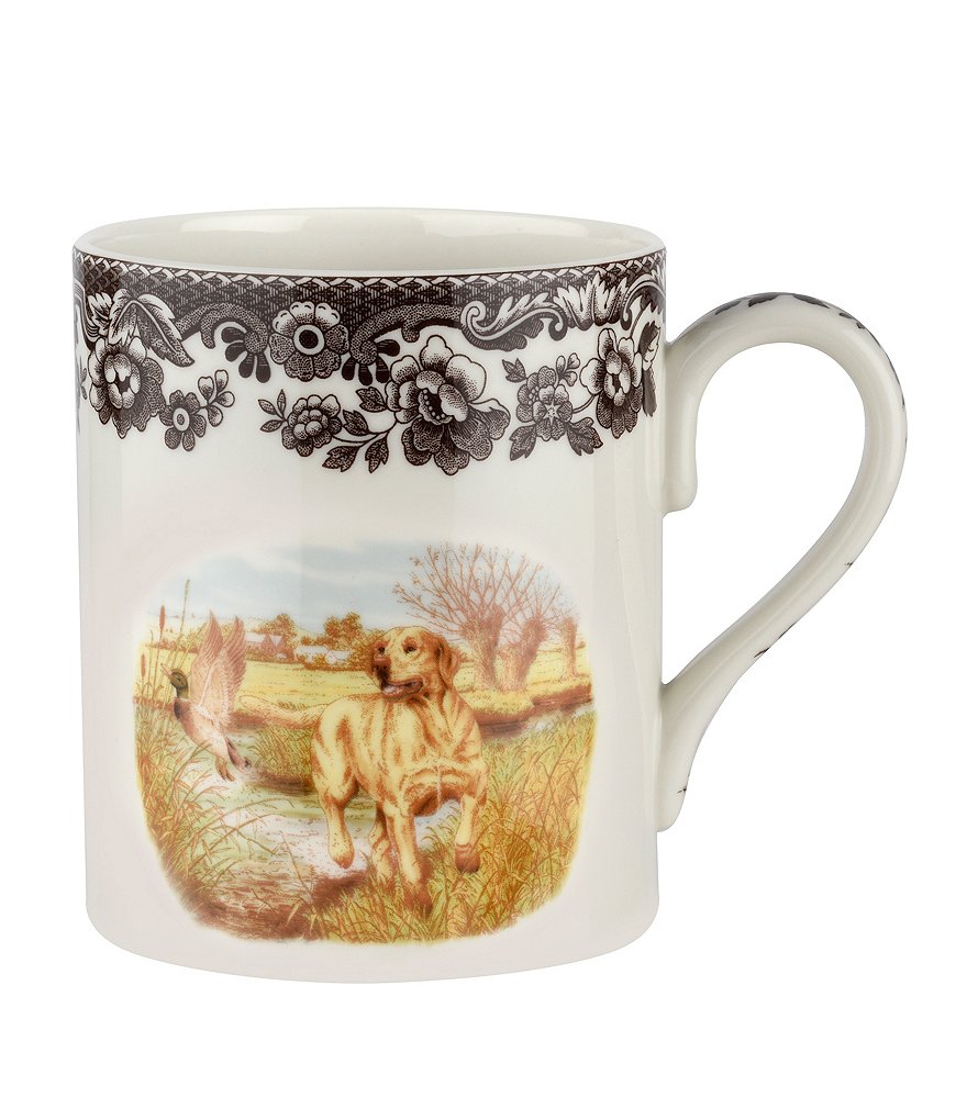 Spode Festive Fall Collection Woodland Hunting Dogs Yellow Labrador Retriever Mug