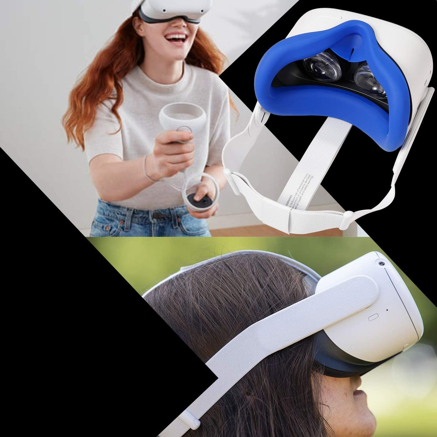 Newest VR Silicone Interfacial Cover for Oculus Quest 2 Face Protect Skin Sweatproof Lightproof Anti-Leakage