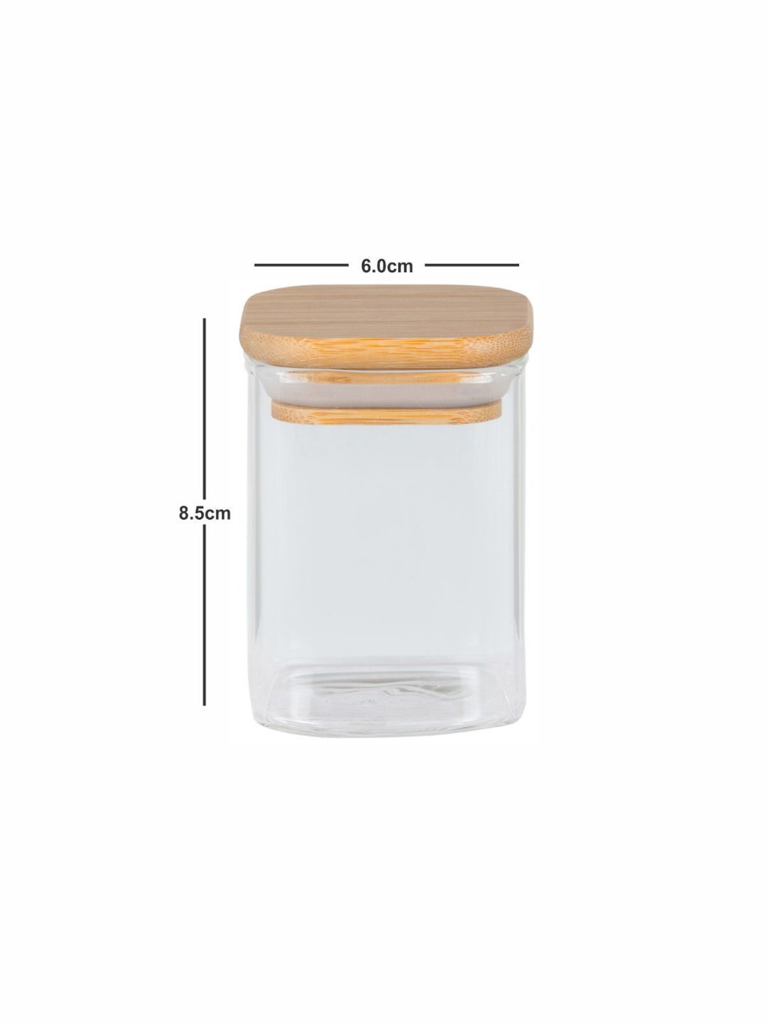 Goodhomes Transparent Glass Storage Jar with Glass Lid - Set of 6 (240ml)
