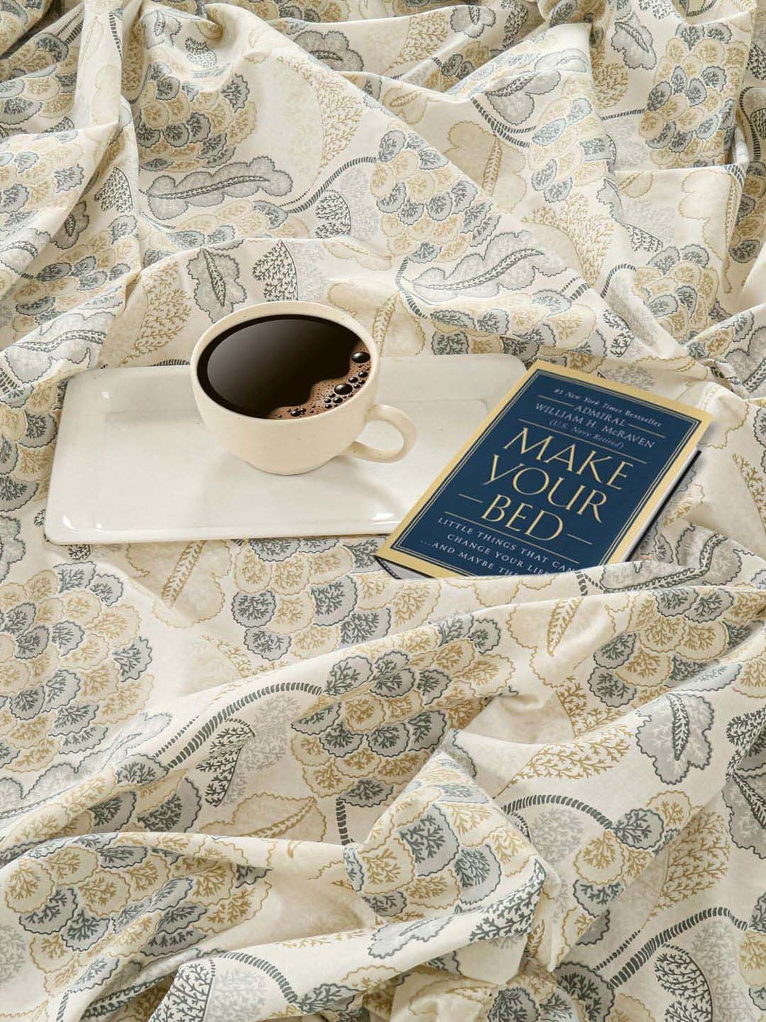 Swayam Grey & Brown Cotton 144 TC Double Size Bedsheet With Pillow Covers