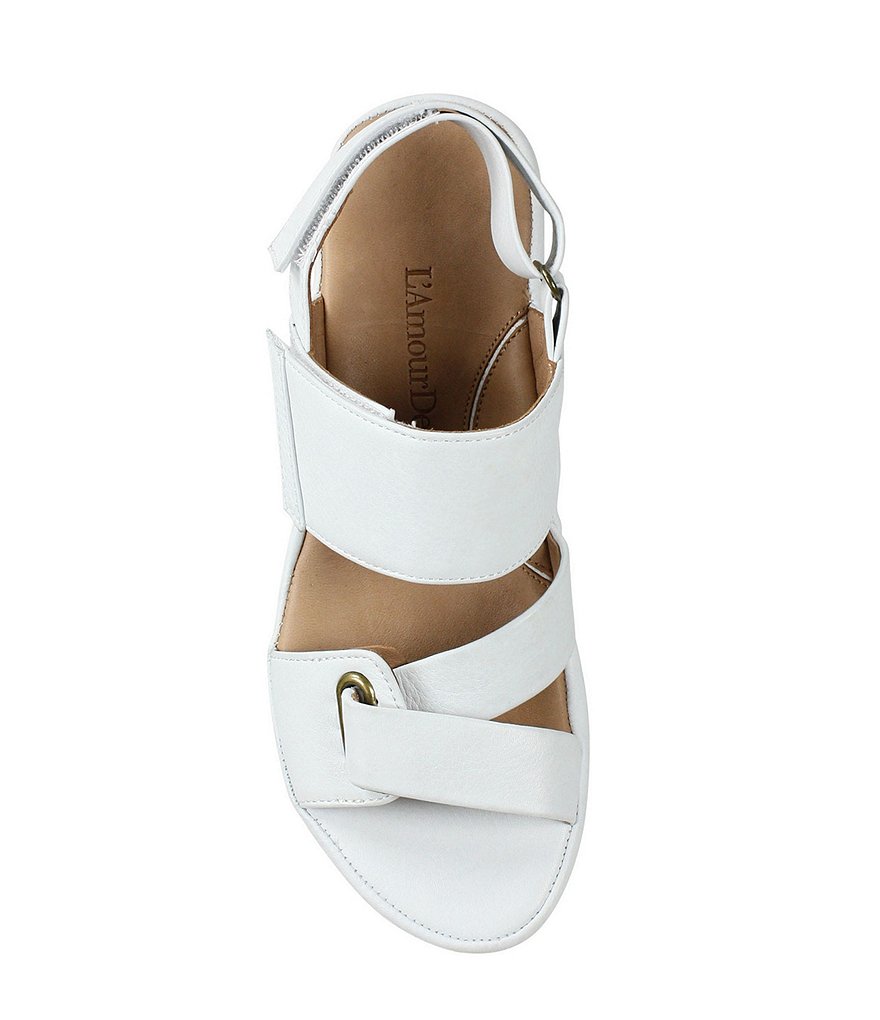 L'Amour Des Pieds Calantha Leather Wedge Sandals
