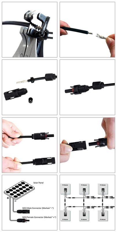 10 Pairs of HC4-PV10C HC4-PV10C MC4 Male/Female Solar Panel cable Connectors