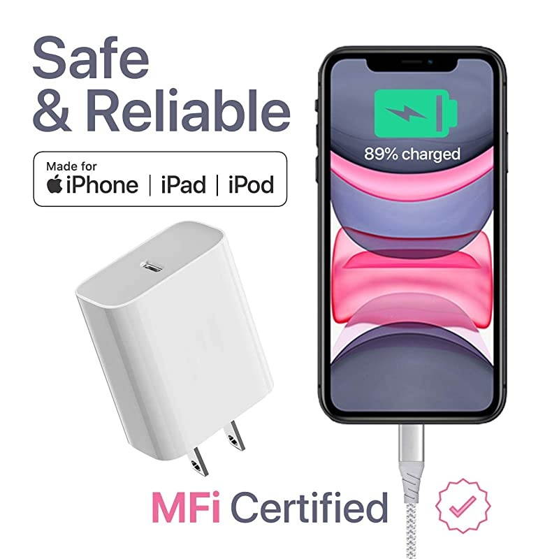 iPhone Charger 10 ft MFi Certified Braided Lightning Cable for iPhone 11 ProMaxXXSXRXS Max 8 Plus77 Plus66S6 Plus Charges 50 in 30 Minutes Phone Charger for Apple Devices
