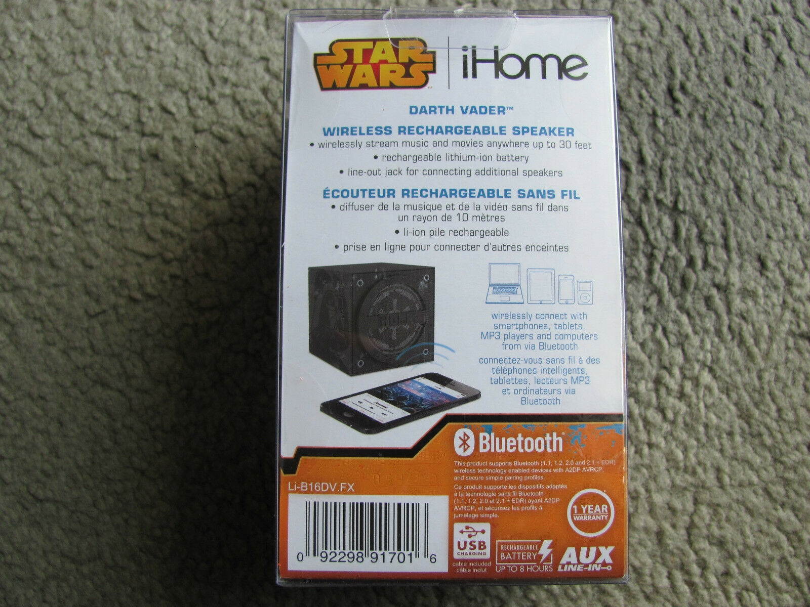 iHome Star Wars Darth Vader Wireless Rechargeable Bluetooth Speaker