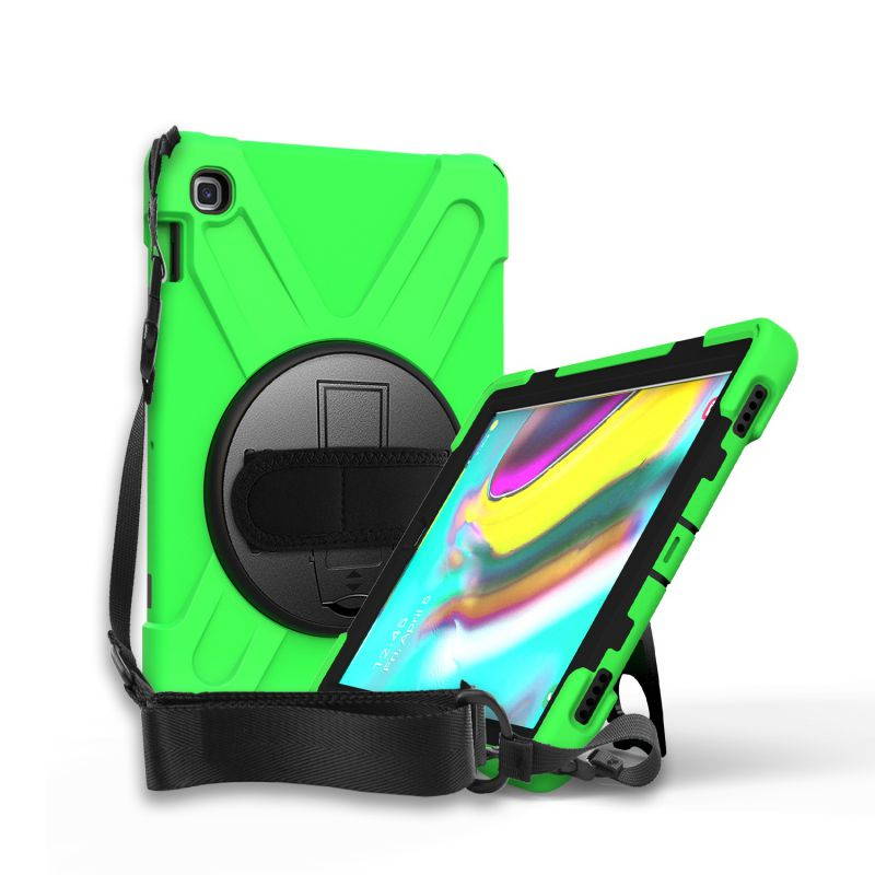 Galaxy Tab A 10.1 Case, Fits 2019 T510/T515 Shockproof Heavy Duty Shield Case Kickstand, Shoulder Strap Sling, Hand/Palm Strap For Samsung Galaxy Tab A 10.1 (2019) SM-T510 / SM-T515 (Red)