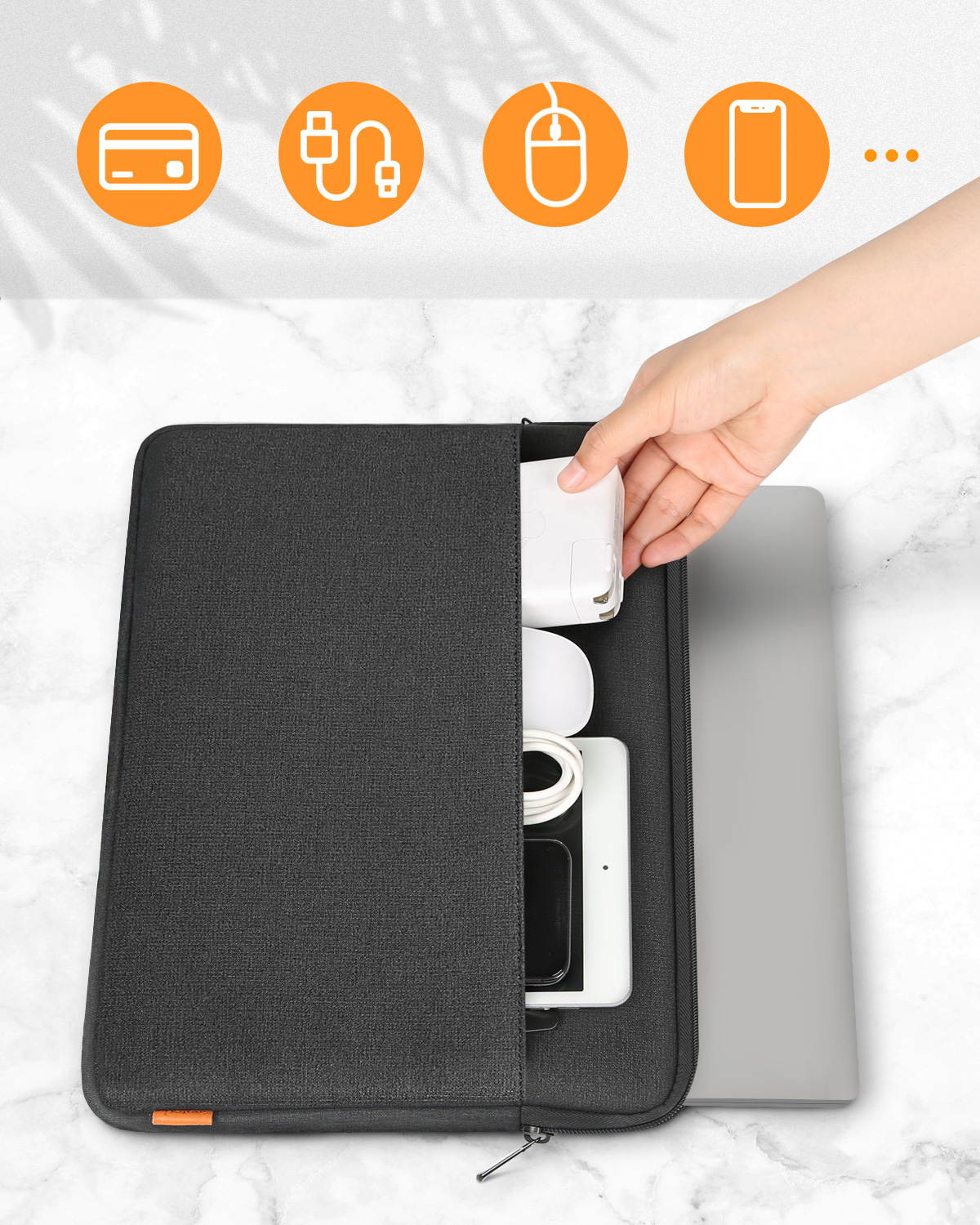 Inateck 15-15.6 Inch Laptop Sleeve Case Bag with Accessory Pouch