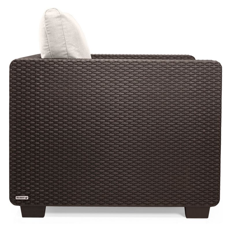 Salta Outdoor Resin Patio Armchair with Cushions Brown - Keter