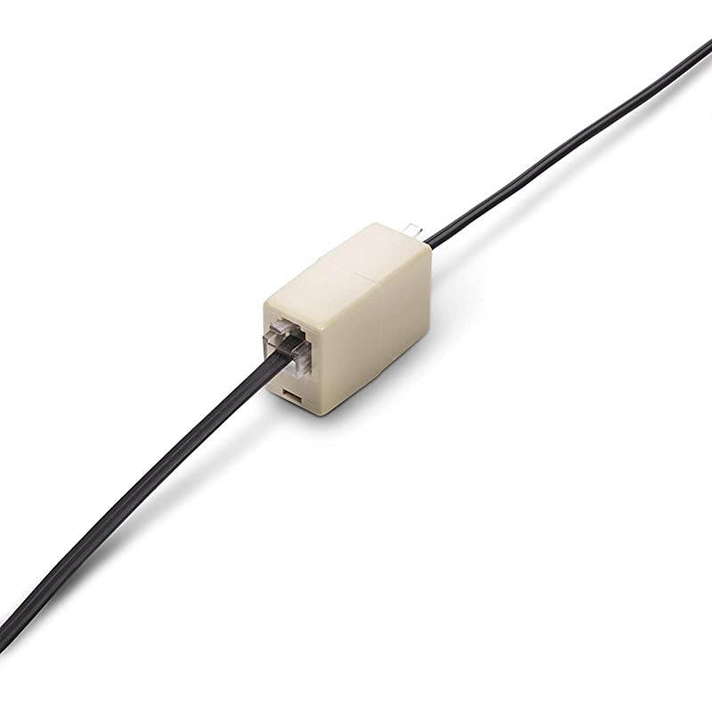 Line Cord 50 Feet - Modular TeleExtension Cord 50 Feet - 2 Conductor (2 pin, 1 line) Cable - Works Great with FAX, AIO, and Other Machines - Black