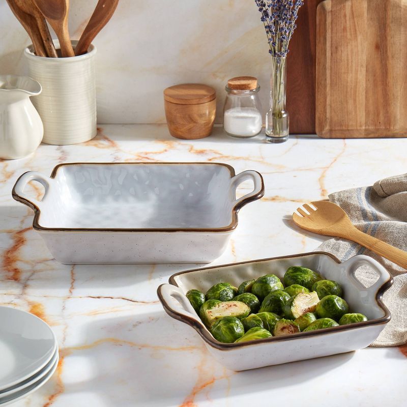 2pc Stoneware Geneva Nesting Baking Dish Set - Tabletops Gallery