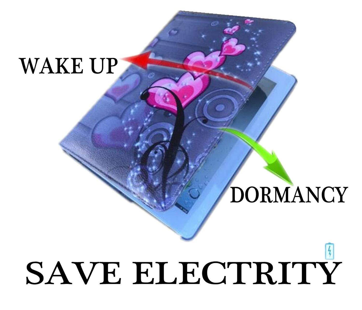 Ipad Case 360 Degrees Rotating Stand Leather Magnetic Smart Cover Case for Ipad 2/ 3/4 Generation Case with Bonus Screen Protector, Stylus and Cleaning Cloth ( Heart shap Design)