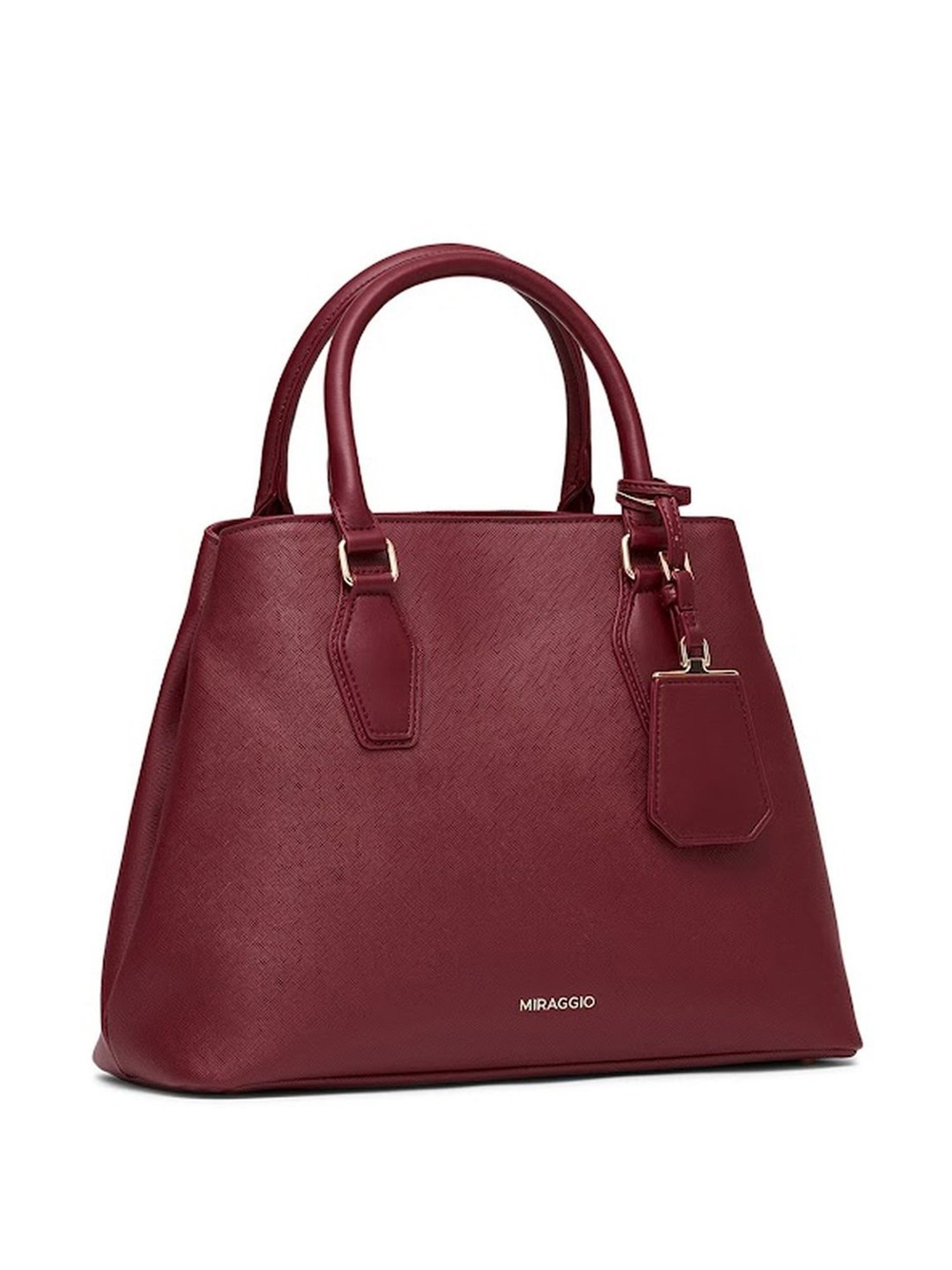 Miraggio Olivia Wine Solid Medium Handbag