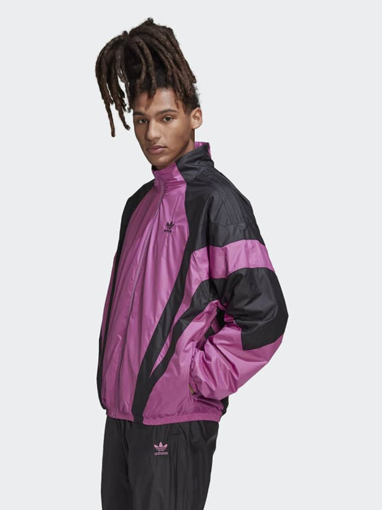 Adidas Originals Multicolored Loose Fit Colour Block Sports Jacket