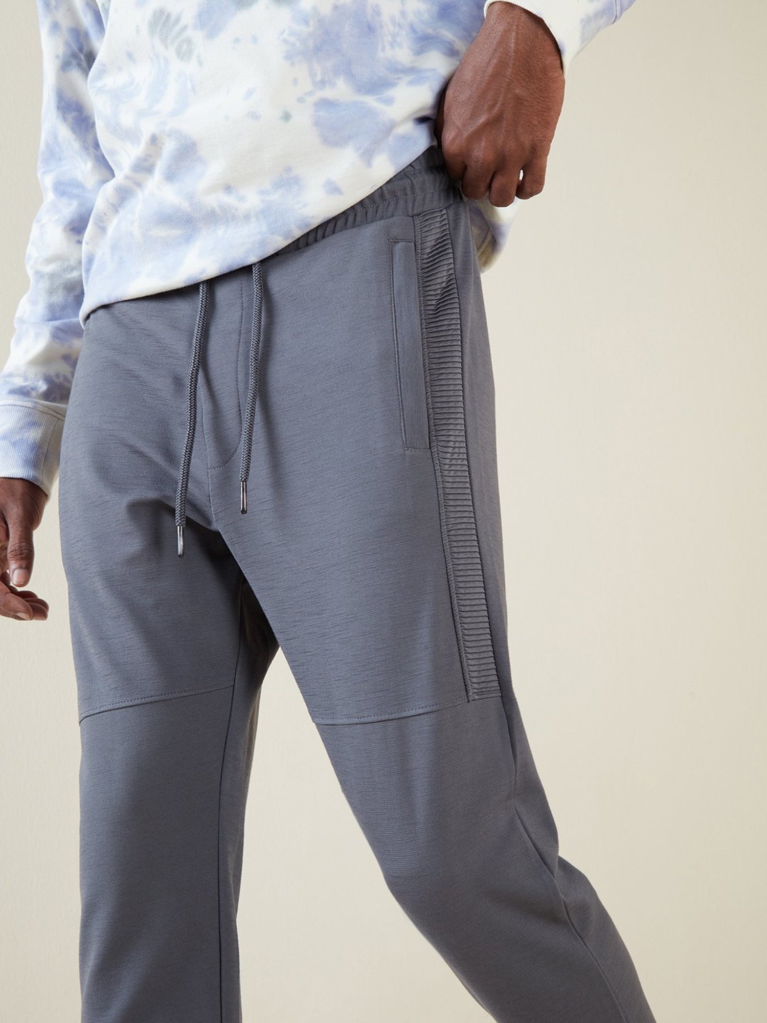 Studiofit by Westside Grey Ribbed Texture Slim-Fit Joggers