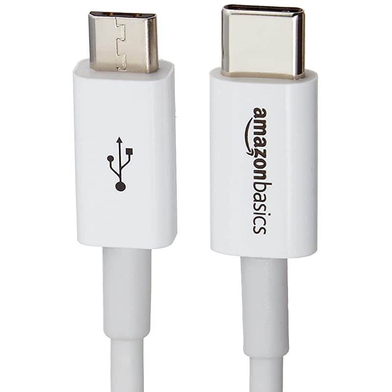 USB TypeC to MicroB 20 Cable 6 Feet 18 Meters White 5Pack