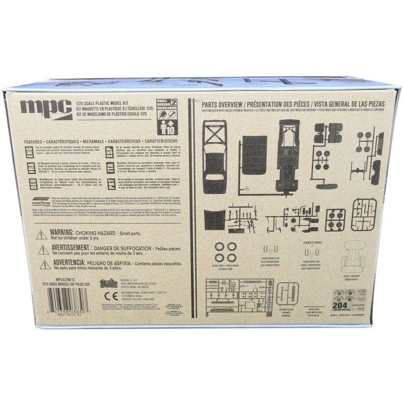 Skill 2 Model Kit 1978 Dodge Monaco "CHP" (California Highway Patrol) Police Car 1/25 Scale Model by MPC