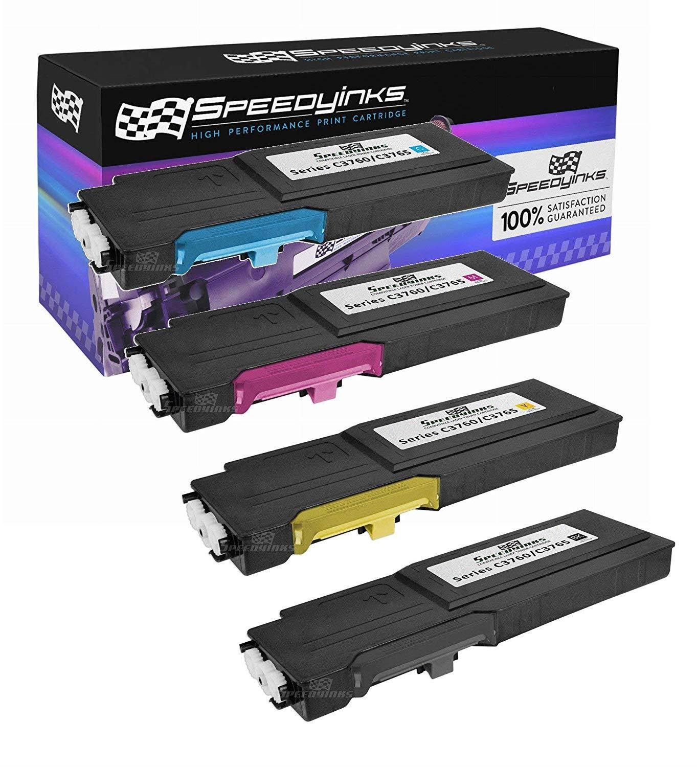 Speedy Inks - Dell C3760 Compatible Set of 4 Extra High Yield Laser Toner Cartridges 331-8432 331-8430 331-8431 331-8429
