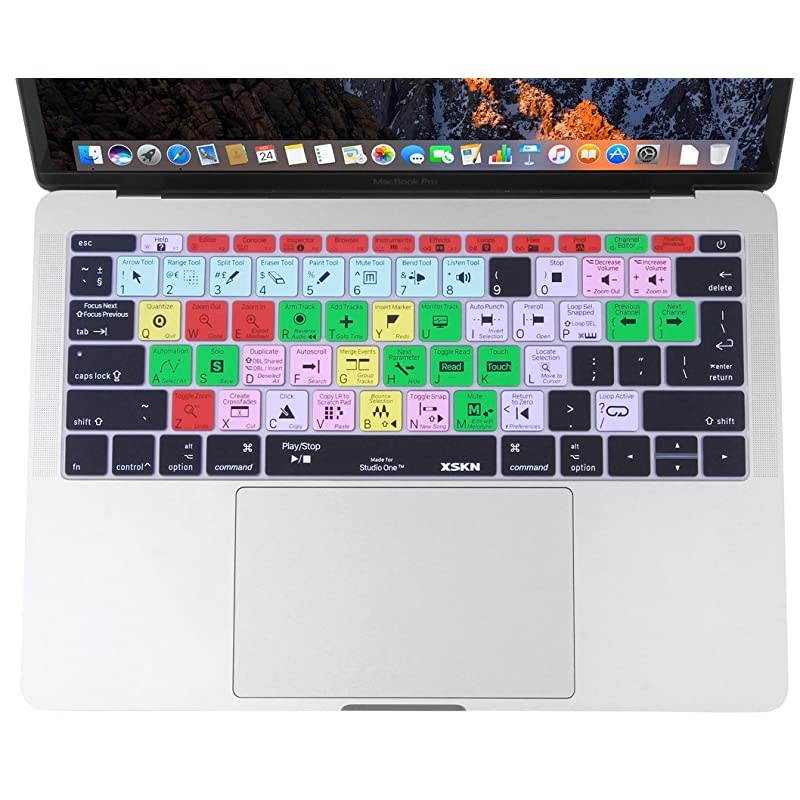 Shortcut Design Keyboard Skin Cover for New MacBook 12 (2015 Model A1534) and New MacBook Pro 13 (2016 Version A1708, No Touch Bar), US&EU Version (Studio One 3)