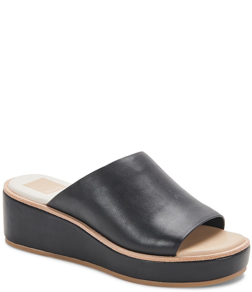 Dolce Vita Freta Leather Wedge Sandals