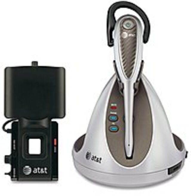 AT and T 80-8524-00 TL7912 DECT 6.0 Cordless Headset with Handset Lifter - Silver/Gold