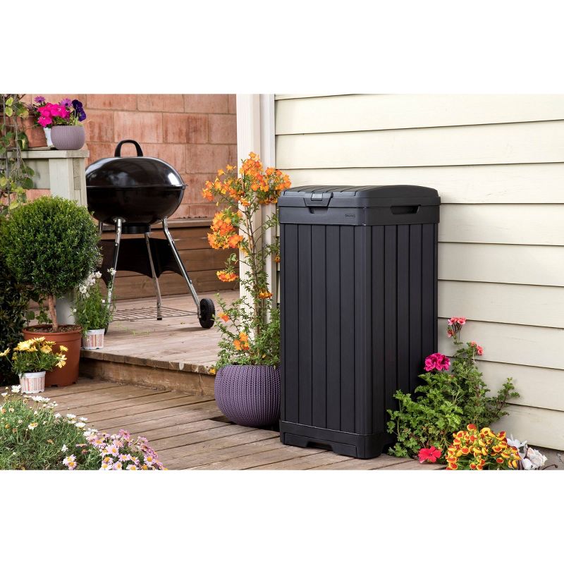 39gal Baltimore Outdoor Resin Trashcan Black - Keter