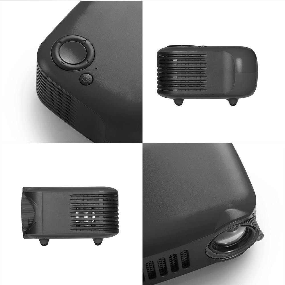 Mini Portable Projector Supports 1080P LCD 50,000 Hours Lamp Life Home Theater Video Projector Lightweight and Support Power Bank for TV Box/XBOX/TF Card/U Disk US Plug