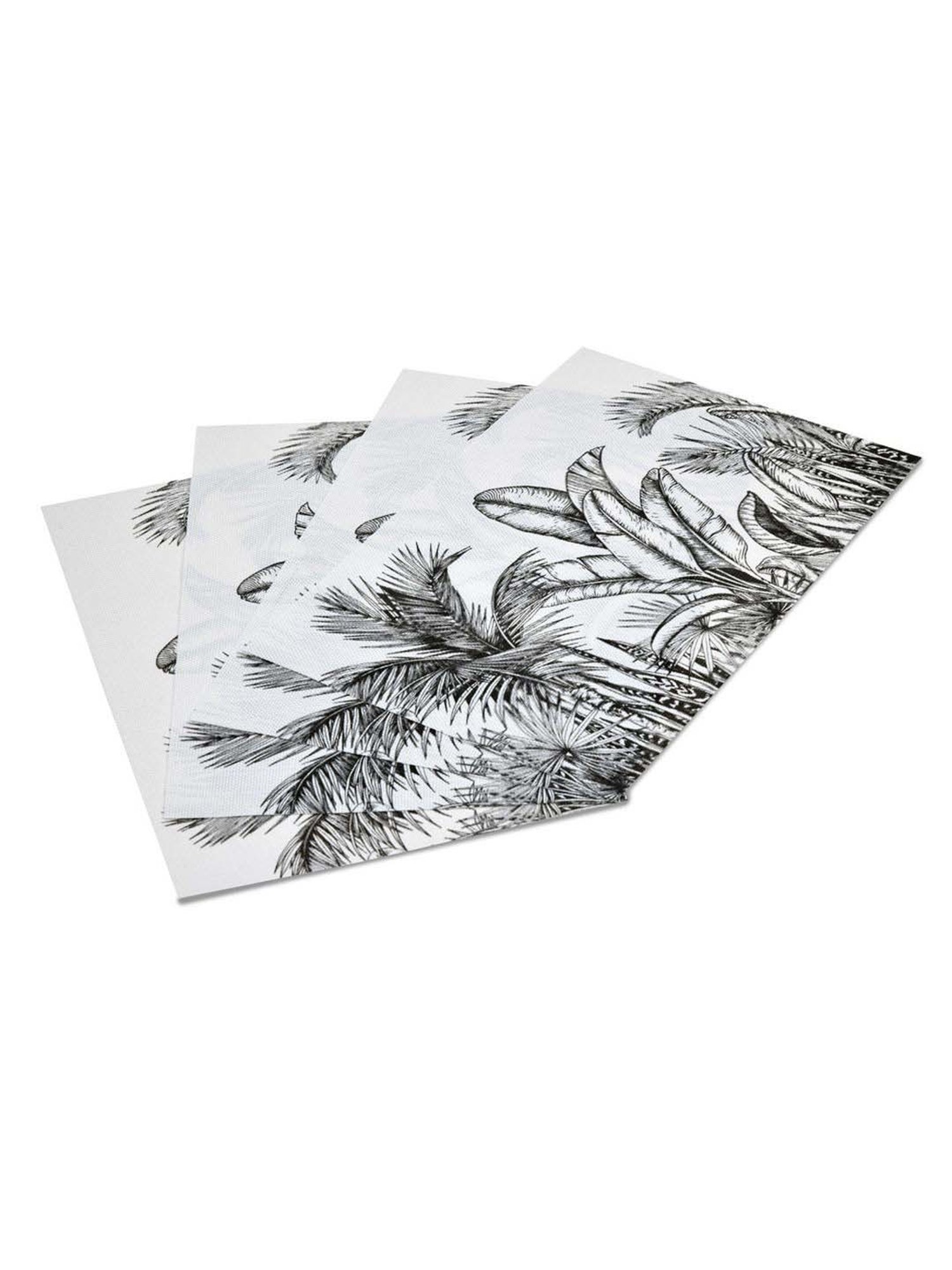 @home Black Pvc Nature Printed Table Placemat - Set of 4