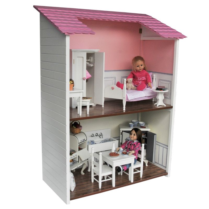 The Queen's Treasures Fold & Store 2-Story Doll Townhouse For 18" Dolls