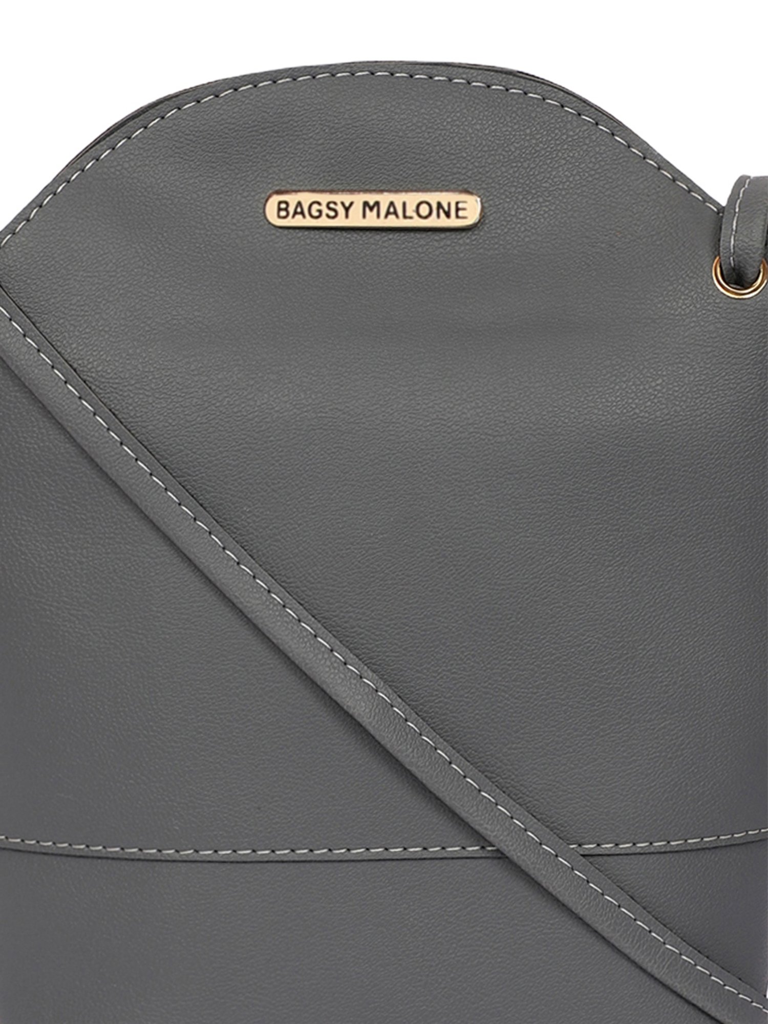 Bagsy Malone Grey Solid Medium Handbag