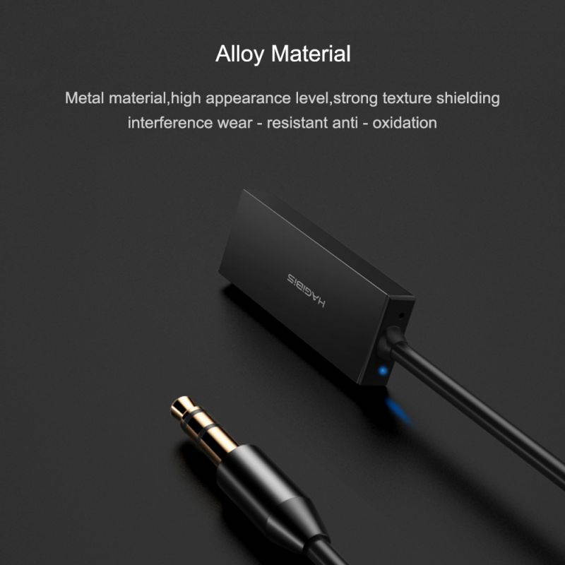 Hagibis Bluetooth Receiver Bluetooth 5.0 Adapter Hands-Free Bluetooth Car Kits AUX Audio 3.5mm Jack Stereo Music Wireless Receiver for Car Speaker Home Built-in Microphone