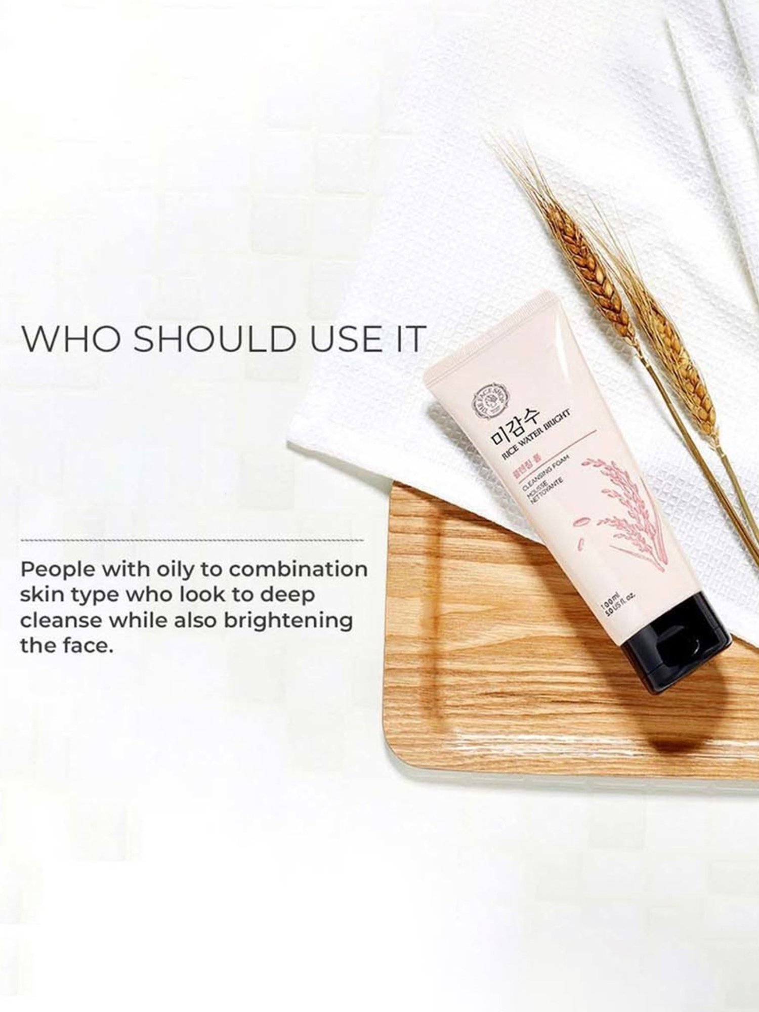 The Face Shop Rice Water Bright Foaming Cleanser - 100 ml