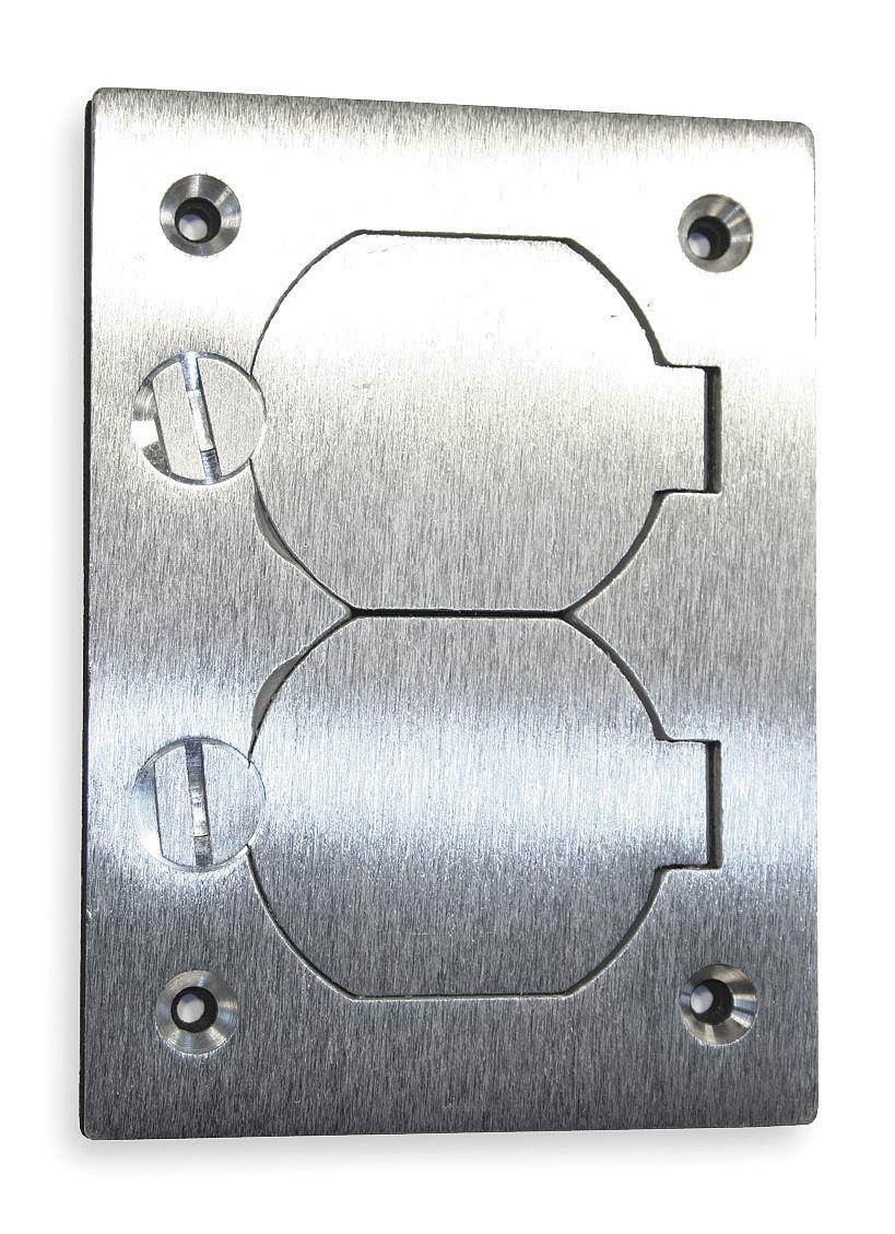 HUBBELL WIRING DEVICE-KELLEMS SA3825 Floor Box Cover,Rectangular,4-3/16 in.