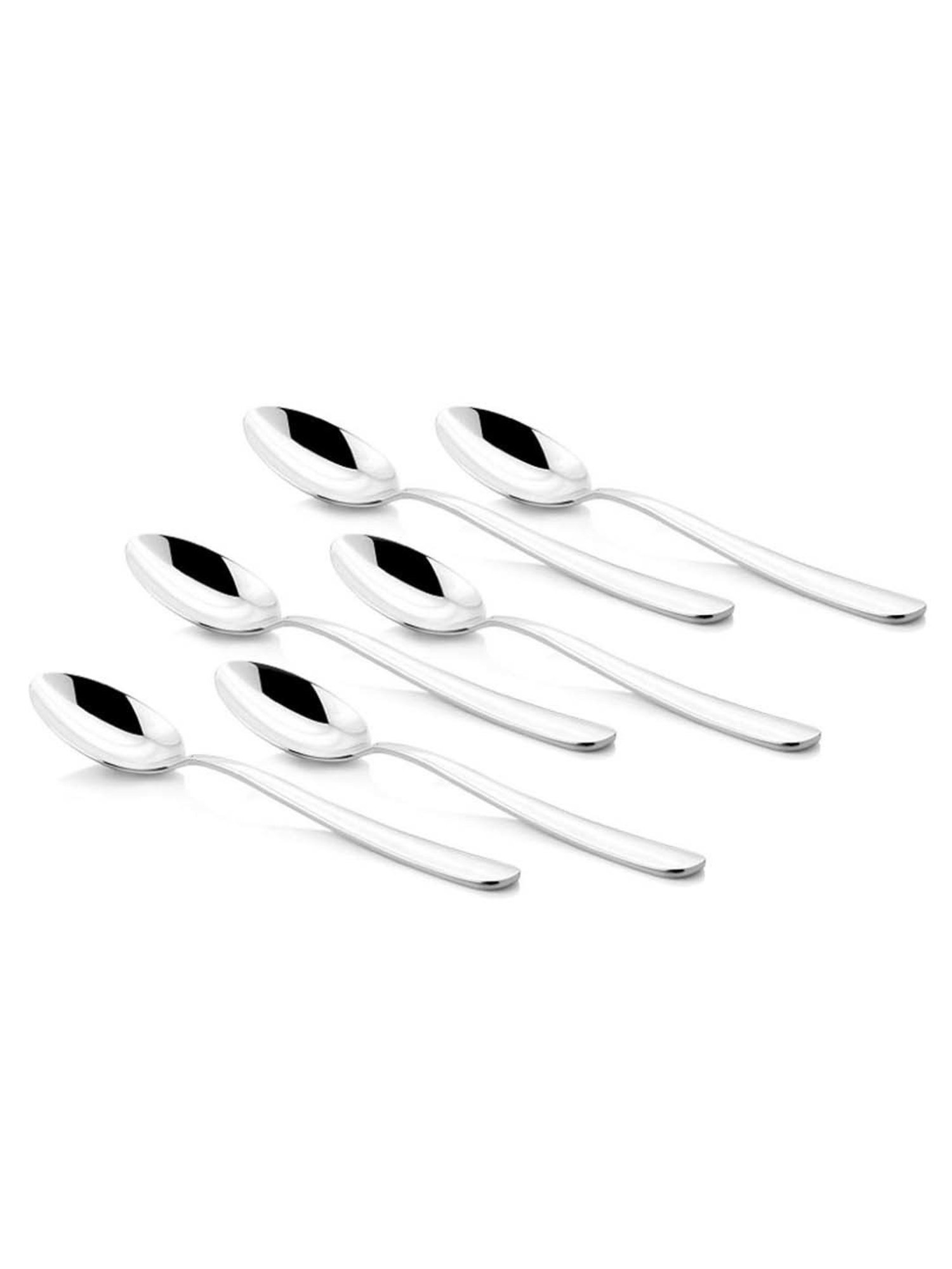 FnS Verona Silver Stainless Steel Dinner Spoons - Set of 6