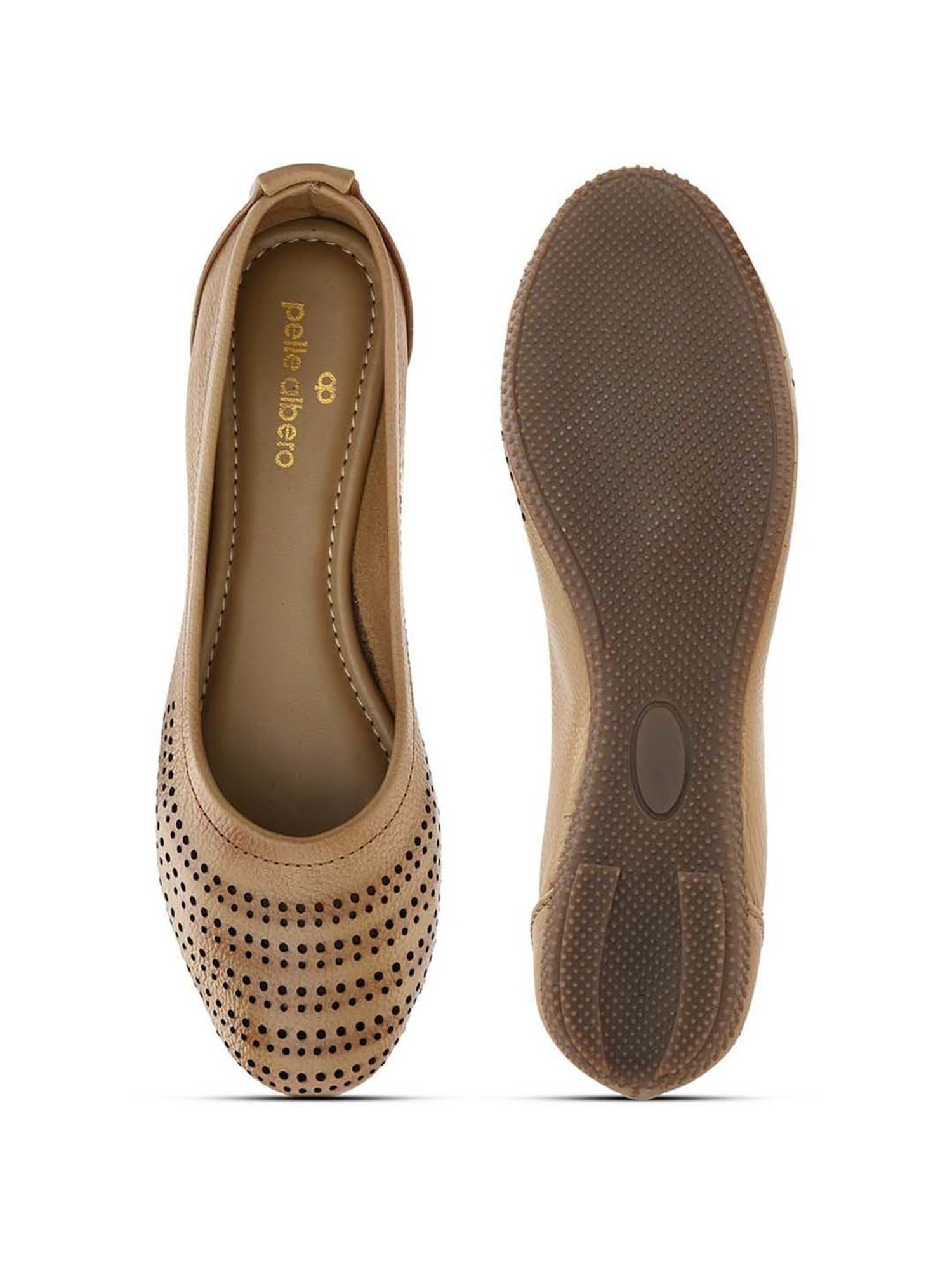 Pelle Albero Women's Beige Flat Ballets