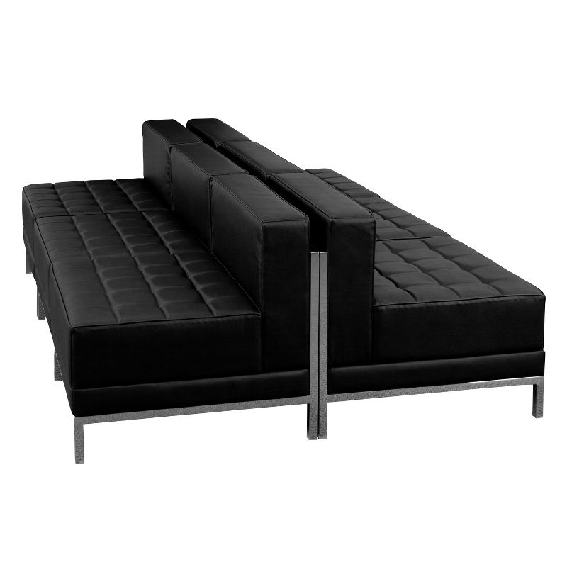 Emma and Oliver Black LeatherSoft Lounge Set, 6 Pieces