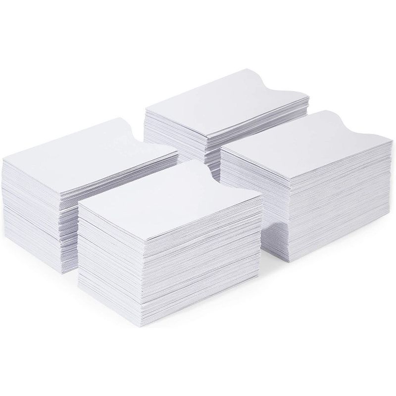 Stockroom Plus 500-Pack White Blank Keycard Envelope Sleeves, Card Protectors for Business (3.5 x 2.3 in)