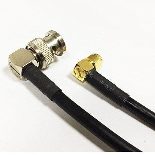 SMA male right angle 90-degree to BNC male right angle 90-degree RF coax cable RG58 50cm 20inch