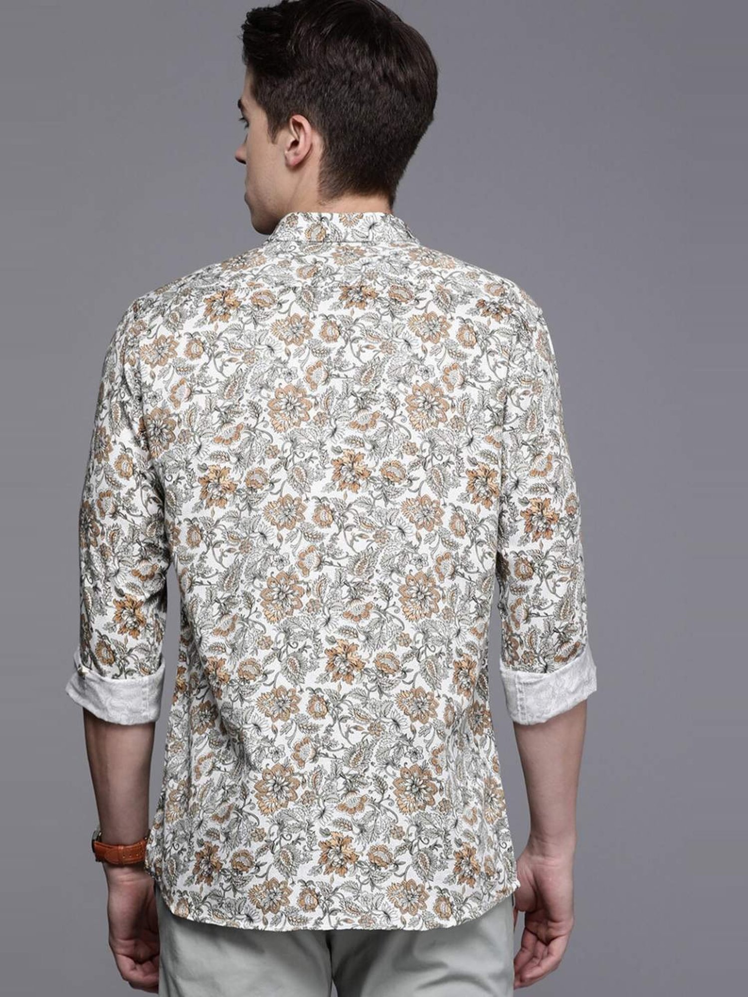 Spykar Blue Cotton Slim Fit Checks Shirt