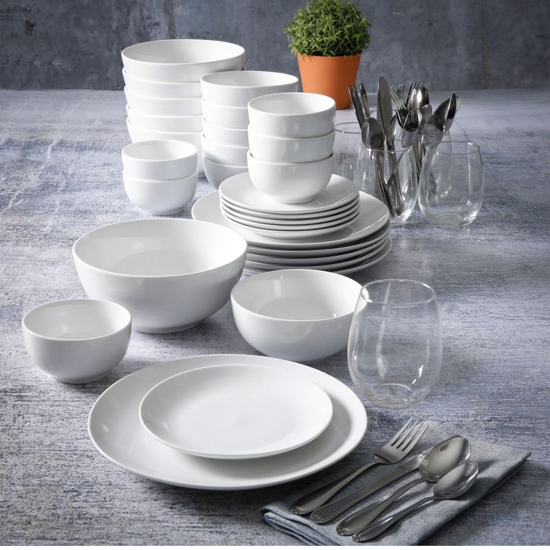 Gibson All U Need 60 Piece Ceramic Dinnerware Combo Set with Drinkware and Flatware