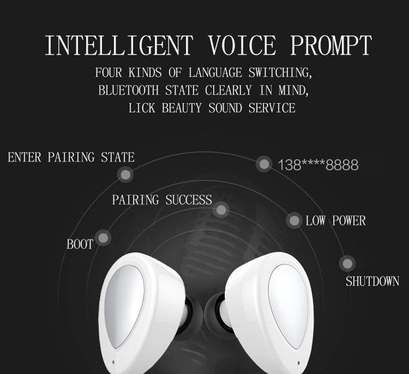 TWS K2 Bluetooth Earbuds True Wireless Mini Stereo Earphone with Charging Socket Play Music for iPhone 7 Plus