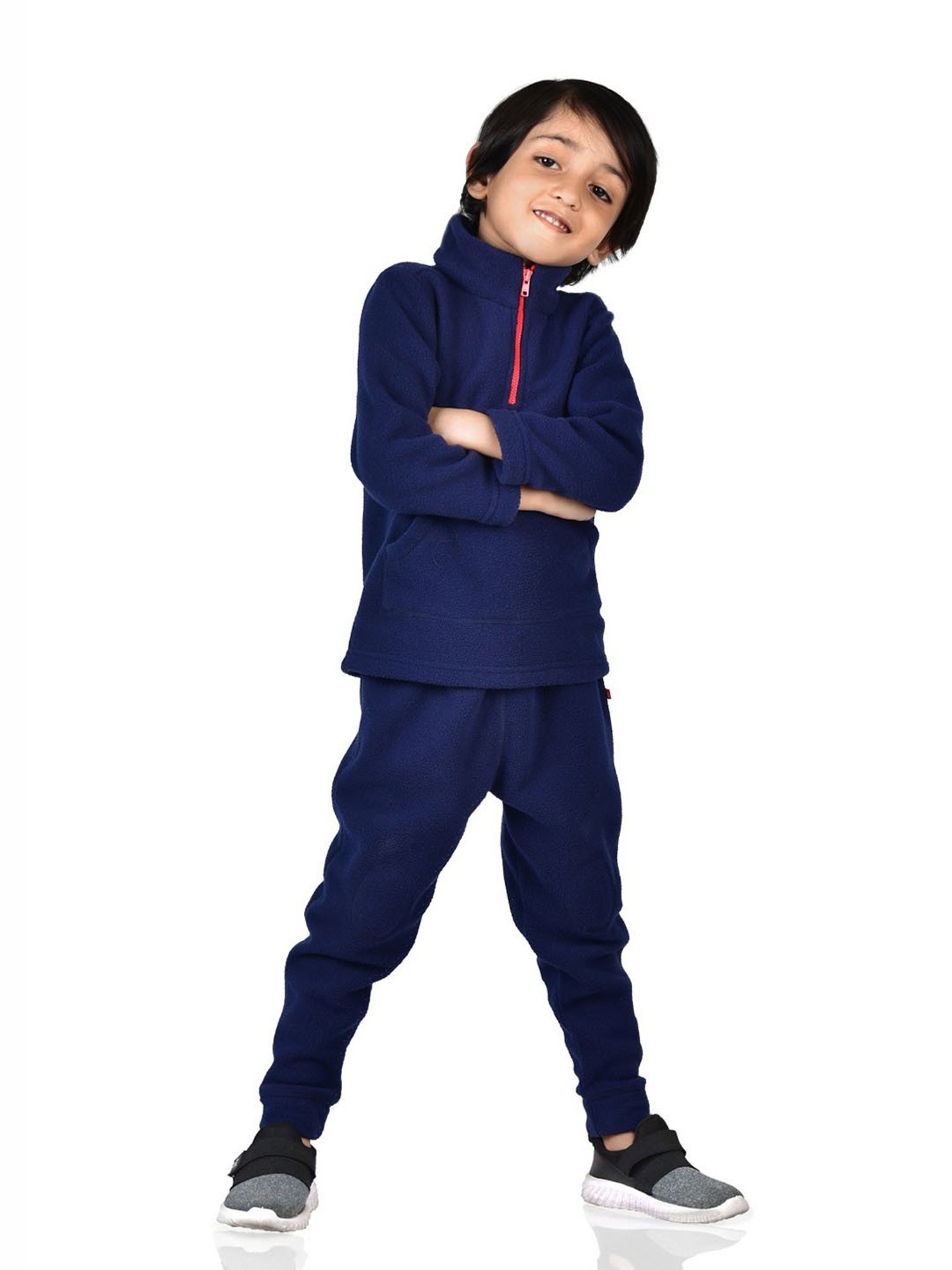 Nino Bambino Boys Navy Solid Trackpants