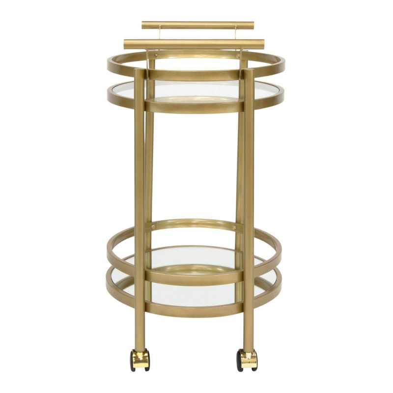 Palazzo Bar Cart with Clear Glass Gold - Studio Designs Home